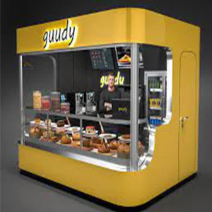 Compact Glass Display Food Kiosk