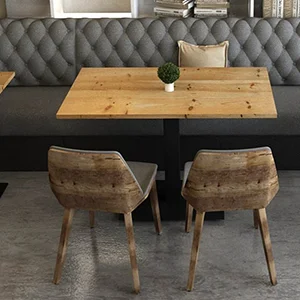 Compact Restaurant Booth Seating with Wooden Tables