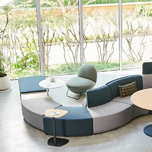 Curved Modular Lounge Seating (Collaborative Office & Waiting Area)