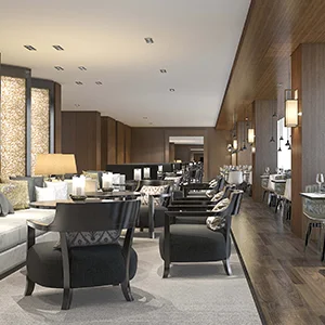 Hotel Restaurant & Lounge Furniture Setup (Premium Seating Design)