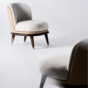 Luxury Hotel Accent Chair (Upholstered Wooden Base)
