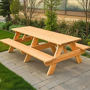 Outdoor Wooden Picnic Table with Benches