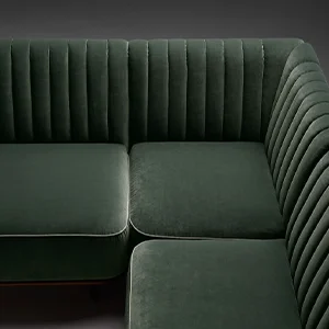 Luxury Hotel Lounge Corner Sofa (Velvet Upholstered Seating